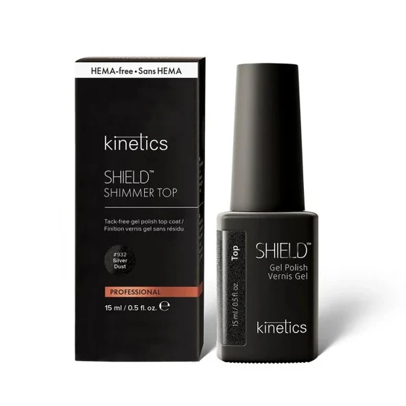Kinetics Shield Shimmer Top Coat Silver Dust Yapışkan Katsız 15ml ürün görseli 1