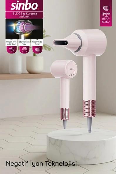 3 ADET Sinbo Saç Kurutma Makinesi / SHD-1740-Pembe ürün görseli 1