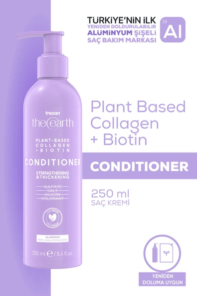 4 ADET Tresan The Earth Saç Bakım Kremi Collagen + Biotin 250 ml - Strenghthening and Thickening ürün görseli 1