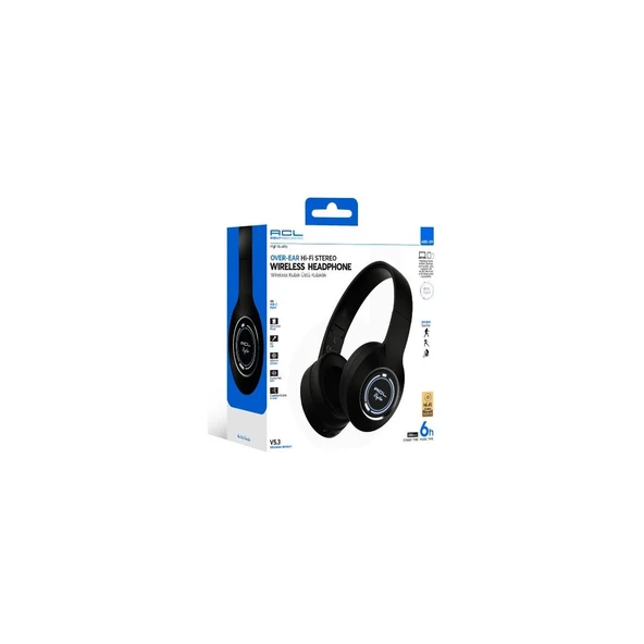ACL ABK-09 Rhythm Serisi RGB Işıklı Hi-Fi Stereo Kablosuz Kulak Üstü Kulaklık – SD Kart Girişli ürün görseli 1