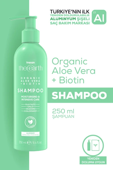 2 ADET Tresan The Earth Şampuan Aloe Vera + Biotin Moisture and Intensive Care 250 ml ürün görseli 1