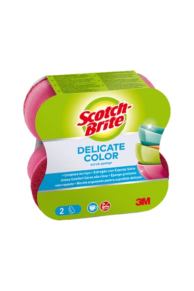 3 ADET Scotch Brite Comfort Renkli Hassas Sünger 2'li ürün görseli 1