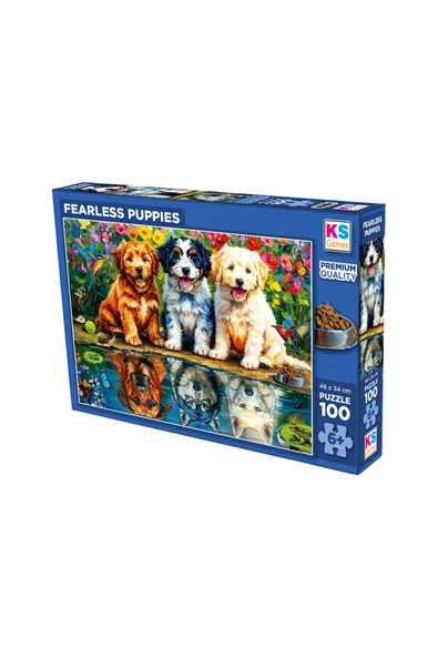 4 ADET KS Games Fearless Puppies Puzzle 100 Parça 31503 ürün görseli 1