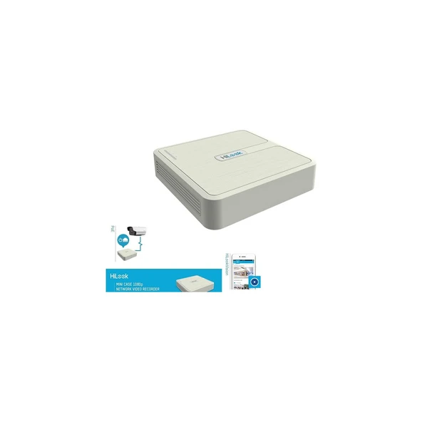 Hılook NVR-104H-D, 4kanal, 4mpix, H265+, 1 HDD Desteği, 1080P Kayıt, 60MBPS Bant Genişliği ürün görseli 1