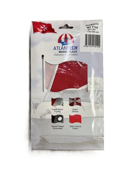 Atlantech Malta Bayrağı 75x105cm ürün görseli 1