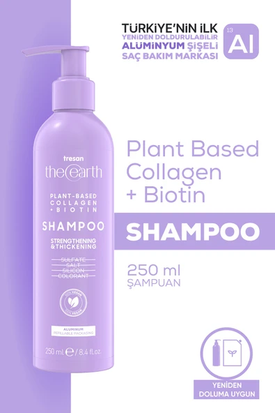 4 ADET Tresan The Earth Şampuan Collagen + Biotin 250 ml - Strenghthening and Thickening ürün görseli 1