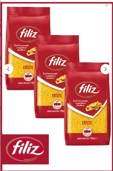 Filiz Erişte Makarna Özel Harman 500 Gr 3 Adet ürün görseli 1