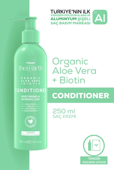 2 ADET Tresan The Earth Saç Bakım Kremi Aloe Vera + Biotin Moisture and Intensive Care 250 ml ürün görseli 1