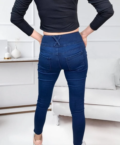 Yüksel Bel Likralı Kot Pantolon - Resim 3