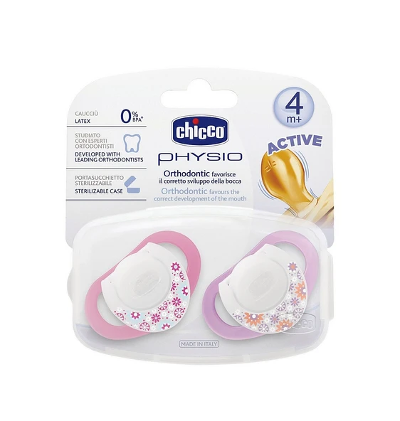 Chicco Physio Kauçuk Emzik 4+ ay - Pembe ürün görseli 1