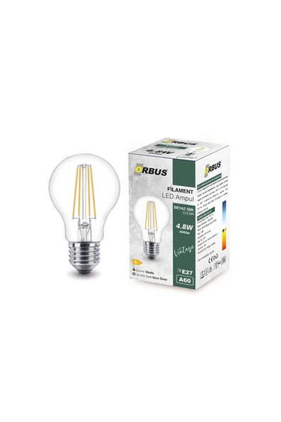 3 ADET  Ampul Orbus Led FilamentA60 E27 Beyaz ürün görseli 1