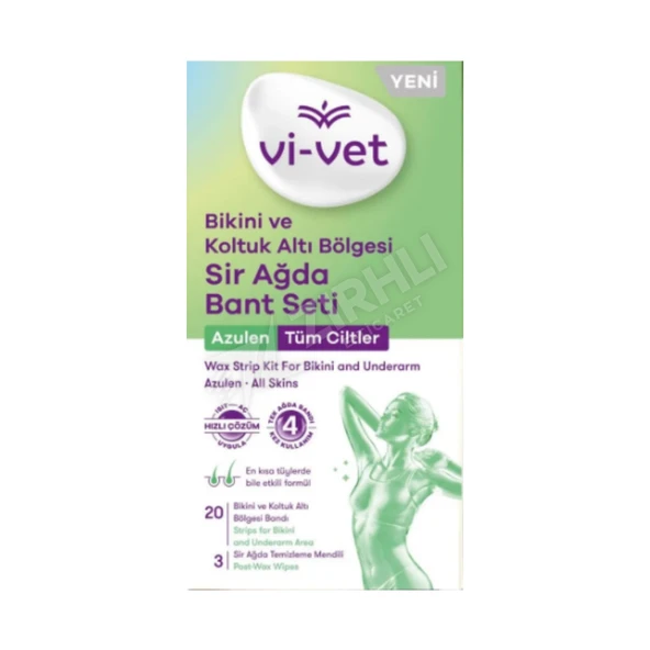 5 ADET Vi-Vet Sir Ağda Bandı Azulen 20'li ( Koltuk Altı Ve Bikini ) ürün görseli 1