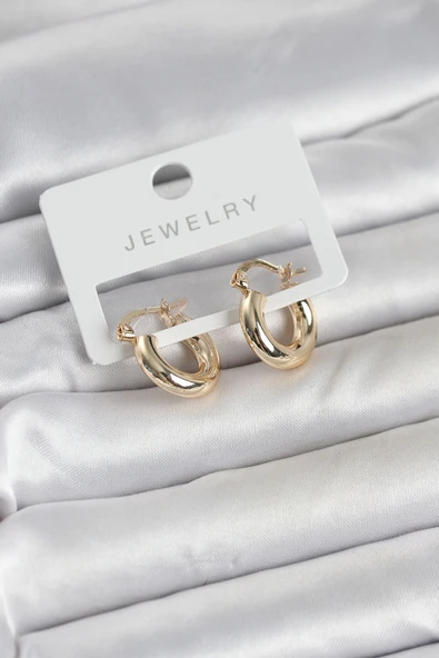 Periboia Gold Renk Pirinç Halka 15 mm Kadın Küpe - TJ-BKP11763 ürün görseli 1