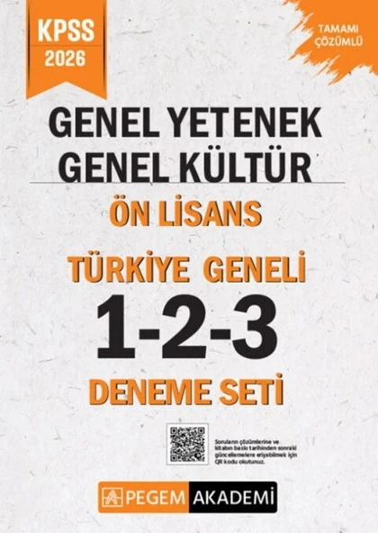 Pegem 2026 Kpss Gy Gk Önlisans Türkiye Geneli 1-2-3 Deneme Seti ürün görseli 1