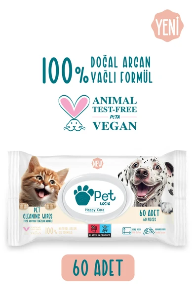Petlove Evcil Hayvan Temizleme Mendili 60'lı ürün görseli 1