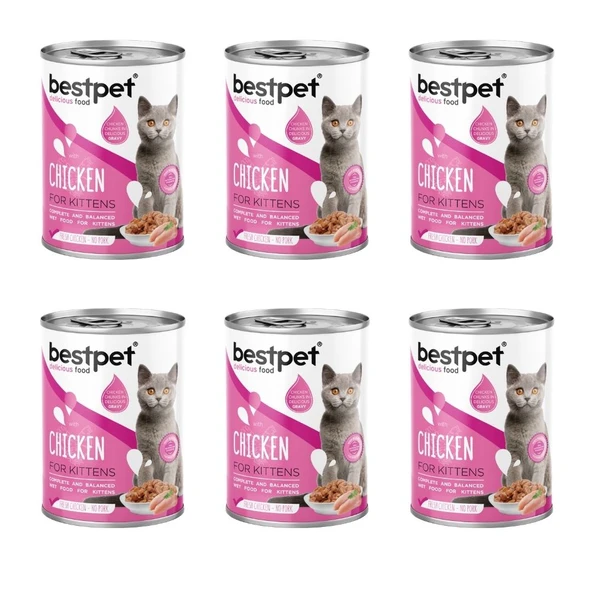 Bestpet Tavuklu Yavru Kedi Konservesi 400gr x 6 lı Paket ürün görseli 1