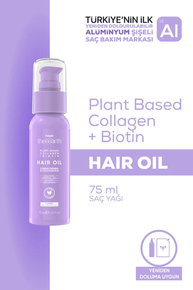 Tresan The Earth Saç Bakım Yağı Collagen + Biotin 75 ml - Strenghthening and Thickening ürün görseli 1