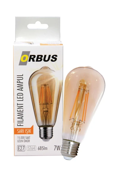 4 ADET   Ampul Orbus Led Filament ST64 E27 7W - Resim 2