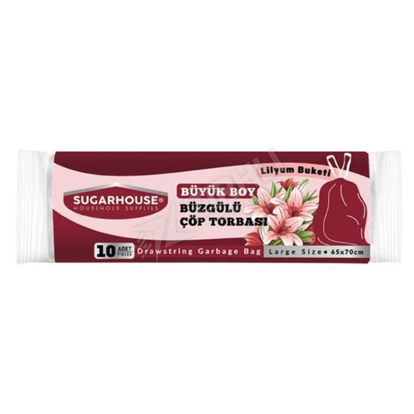 5 ADET Sugar House Büzgülü Büyük Boy Lilyum Kokulu Çöp Torbası 10'Lu ürün görseli 1