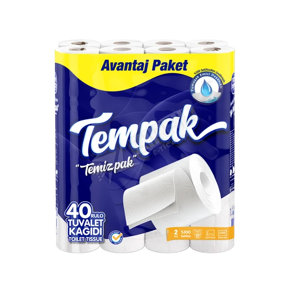 5 ADET Tempak Çift Kat Tuvalet Kağıdı 40'lı ürün görseli 1