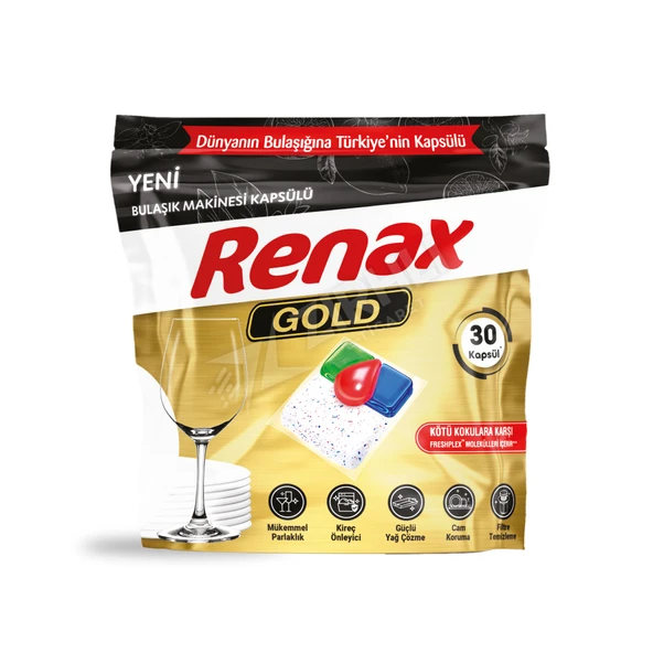 5 ADET Renax Gold Bulaşık Makinesi Kapsülü 30'lu ürün görseli 1
