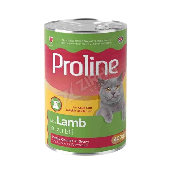 5 ADET Proline Sos İçinde Et Parçacıklı Kuzu Etli Yetişkin Kedi Maması 400 Gr ürün görseli 1