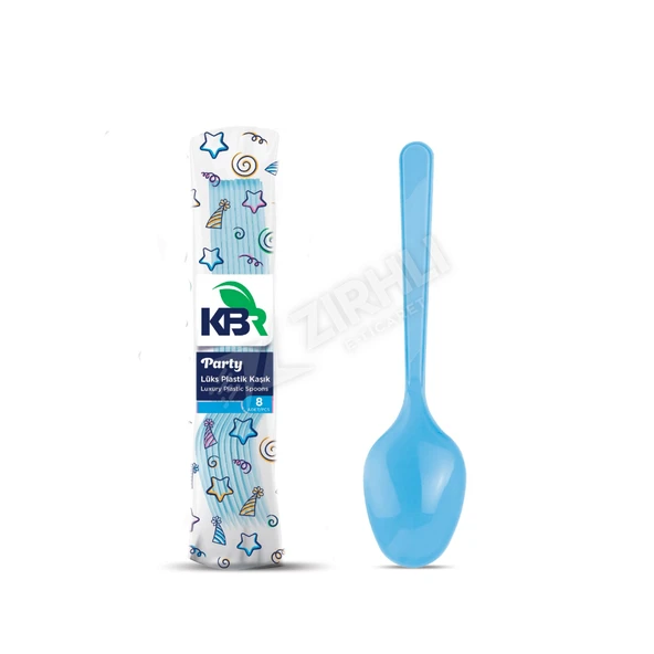 5 ADET Kbr Party Plastik Kaşık Mavi 8'li ürün görseli 1