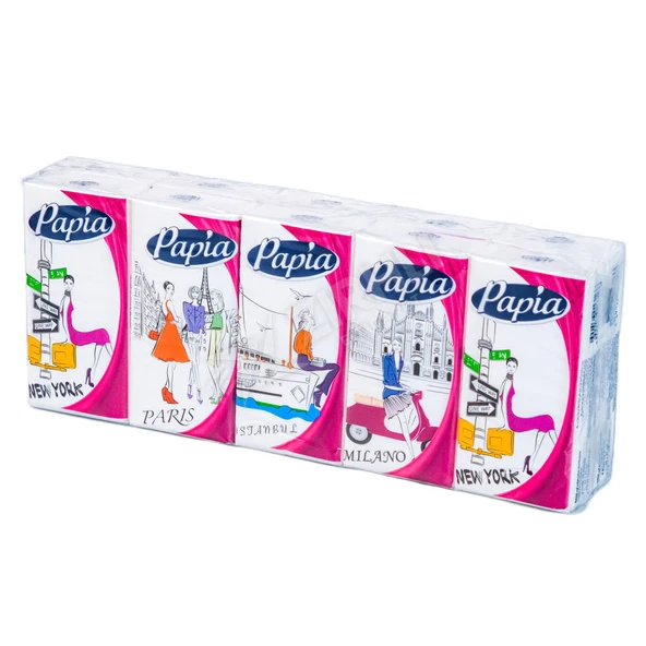 5 ADET Papia Klasik Mendil 10'lu ürün görseli 1