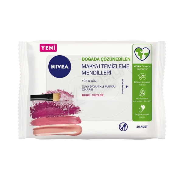 5 ADET Nivea 3'ü 1 Arada Makyaj Temizleme Mendili Kuru Ciltler İçin 25'li ürün görseli 1