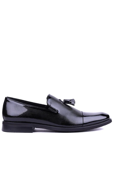 Shoetyle - Hakiki Rugan Deri Siyah Renk Klasik Erkek Ayakkabı - 900-4702 ürün görseli 1