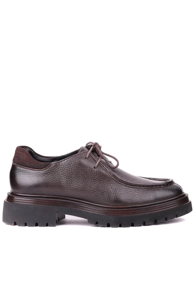 Shoetyle - Kahverengi Hakiki Deri Bağcıklı Günlük Erkek Ayakkabı 115-K600 ürün görseli 1