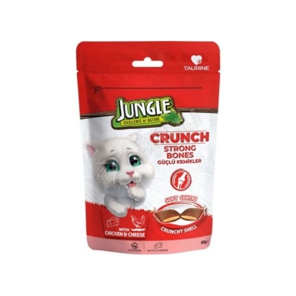 5 ADET Jungle Kedi Ödül Güçlü Kemikler Crunch 60 Gr ürün görseli 1