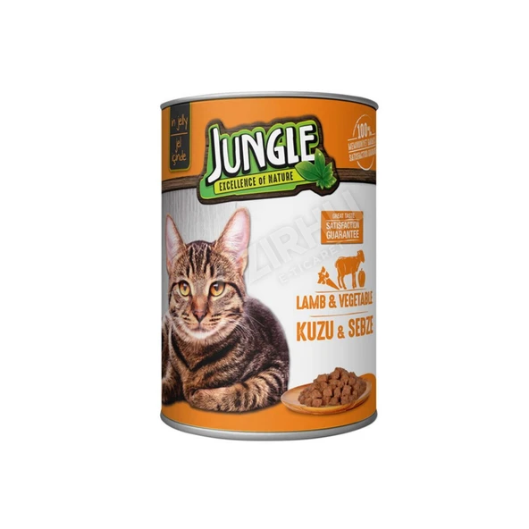 5 ADET Jungle Kedi Konservesi 400 Gr Kuzu Etli Sebzeli ürün görseli 1