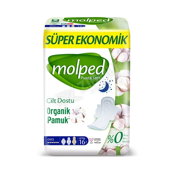 5 ADET Molped Pure&Soft Süper Ekonomik Gece Hijyenik Ped 16'lı ürün görseli 1