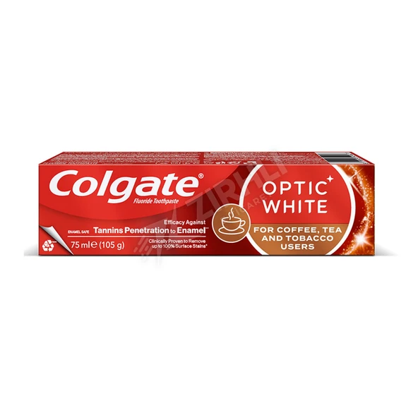5 ADET Colgate Diş Macunu Optic White Kahve, Çay Ve Tütün Kullananlar İçin 75 Ml ürün görseli 1