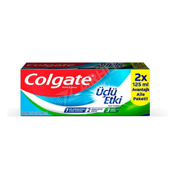5 ADET Colgate Diş Macunu Üçlü Etki 2X125 Ml - İkili Paket ürün görseli 1