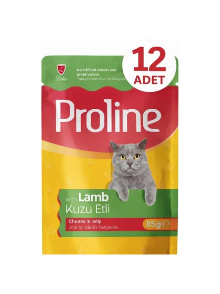 Proline Pouch Kuzu Etli Yaş Kedi Mama 12 x 85 gr ürün görseli 1