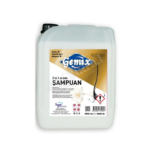 5 ADET Gemix Saç Şampuanı 2'Si 1 Arada 5 Lt ürün görseli 1