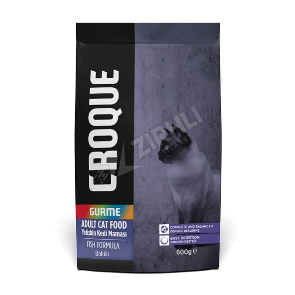 5 ADET Croque Gurme Balıklı Yetişkin Kedi Maması 600 Gr ürün görseli 1