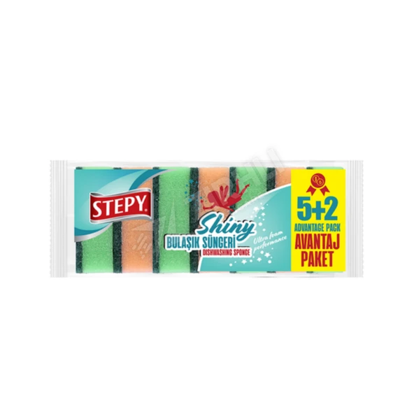 4 ADET Stepy Shiny Bulaşık Süngeri 5+2 'Li ürün görseli 1