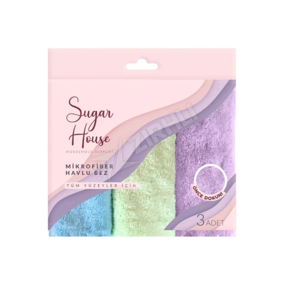 4 ADET Sugar House Mikrofiber Havlu Bez 3'lü ürün görseli 1