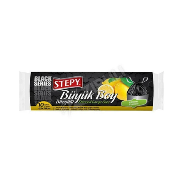 4 ADET Stepy Büzgülü Çöp Torbası Limon Kokulu Büyük Boy ürün görseli 1