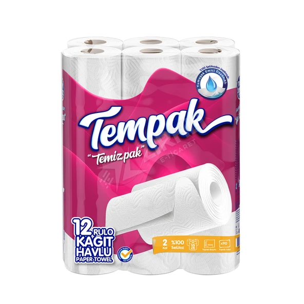 4 ADET Tempak Çift Kat Havlu 12 Li ürün görseli 1