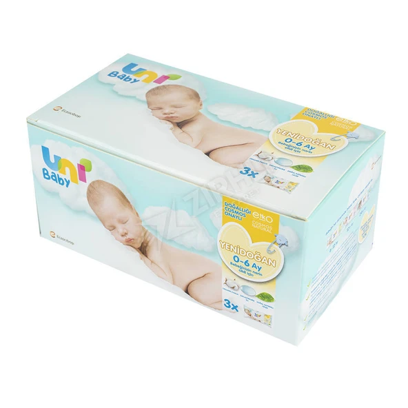 4 ADET Uni Baby Yenidoğan Islak Havlu 40 Yaprak 3 Lü ürün görseli 1