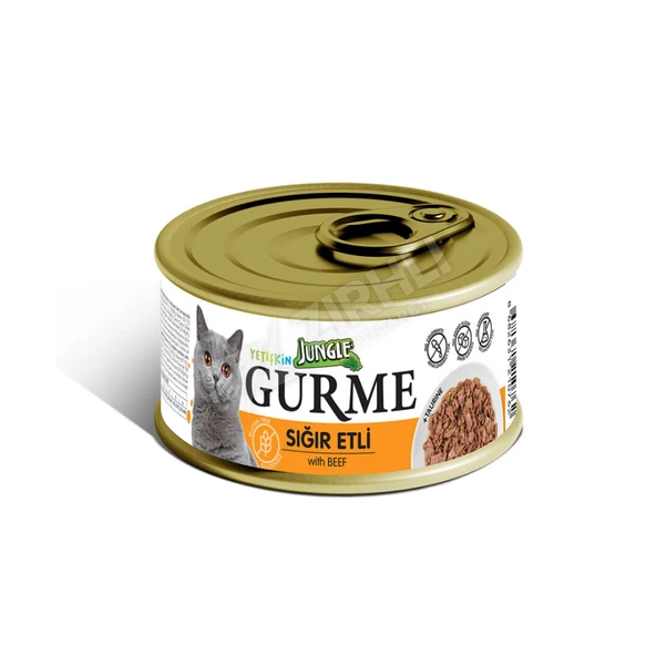 4 ADET Jungle Gurme Sığır Etli Yetişkin Kedi Konservesi 85 Gr ürün görseli 1