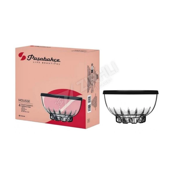 4 ADET Paşabahçe Mousse Gri Kapaklı Saklama Kabı 270 Cc ürün görseli 1