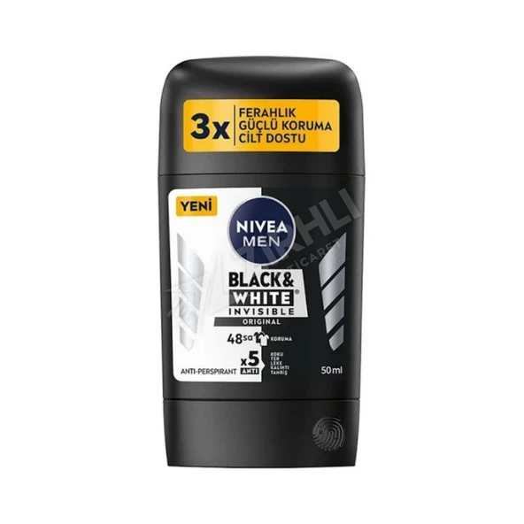 4 ADET Nivea Stick Deodorant Invisible B&W Original Erkek 50Ml ürün görseli 1