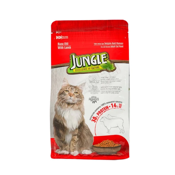 4 ADET Jungle Kuzu Etli Yetişkin Kedi Maması  500 Gr ürün görseli 1