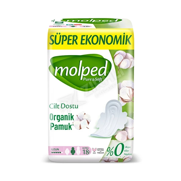 4 ADET Molped Pure&Soft Süper Ekonomik Uzun Hijyenik Ped 18'li ürün görseli 1