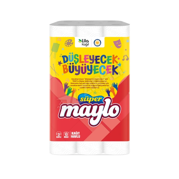 4 ADET Maylo Kağıt Havlu 3 Katlı 12'li ürün görseli 1